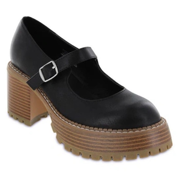 MIA NATANIA LUG SOLE MARY JANE SHOES BLACK NWOT SZ 8.5 - Picture 9 of 16